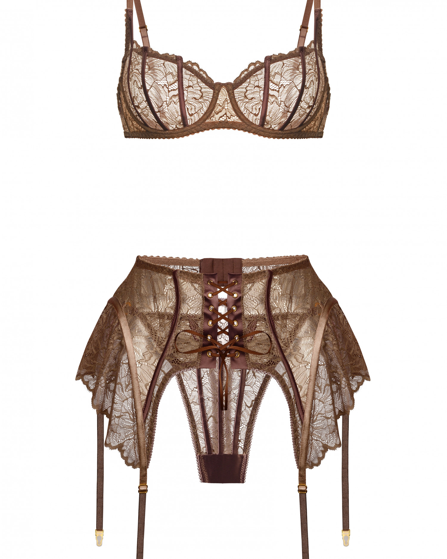 Пояс Chantage для чулок Brown